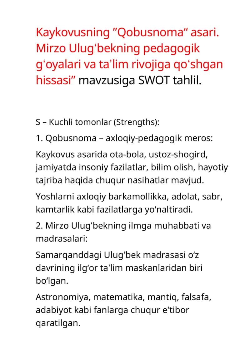 "Qobusnoma" 1