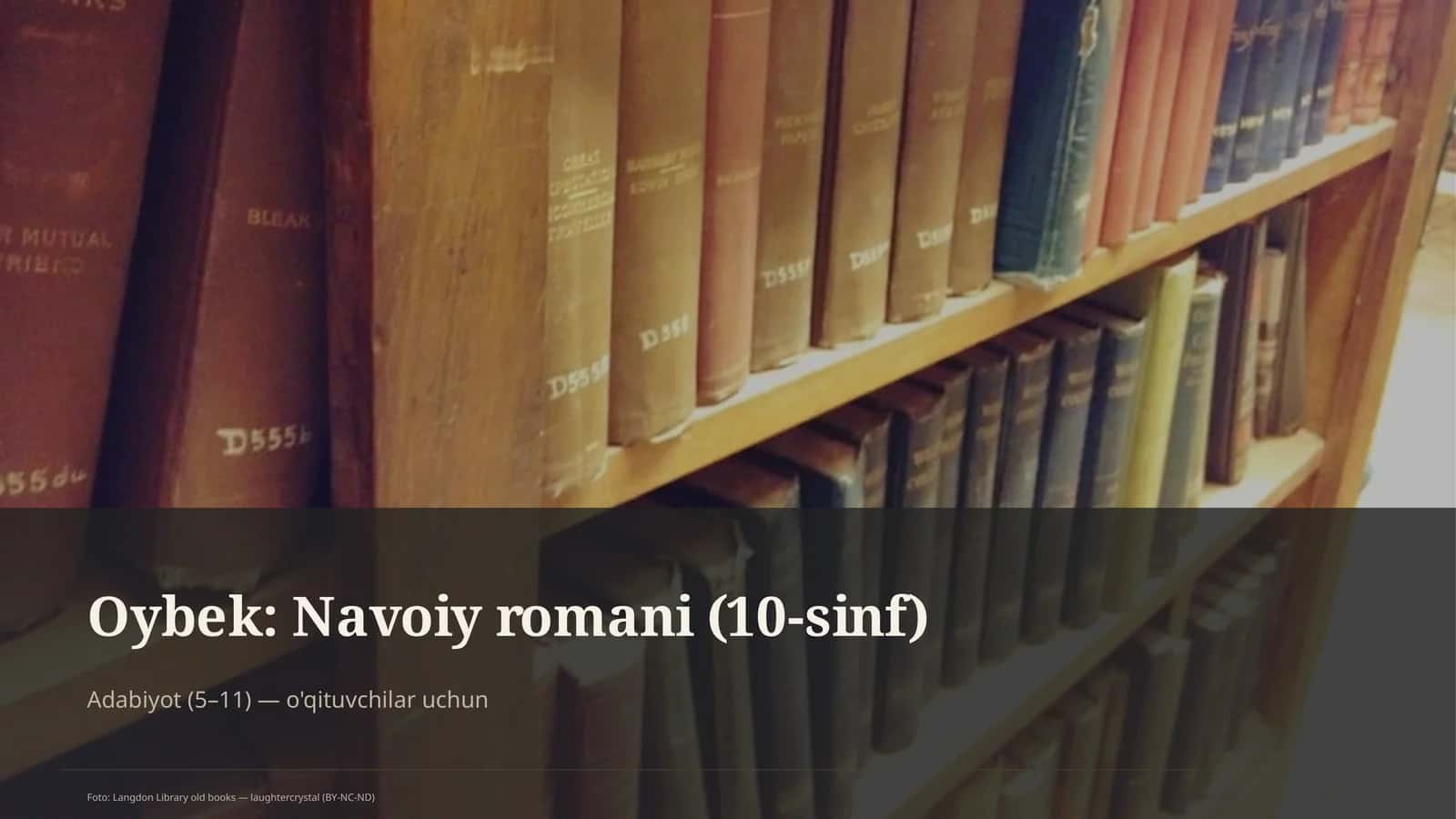 Oybek: Navoiy romani (10-sinf)