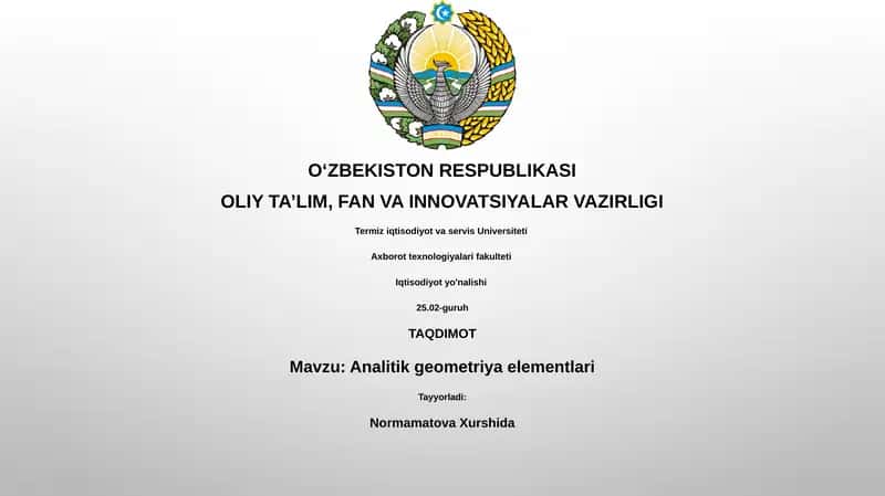 Analitik geometriya elementlari