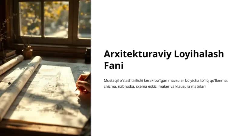 Arxitekturaviy Loyihalash Fani