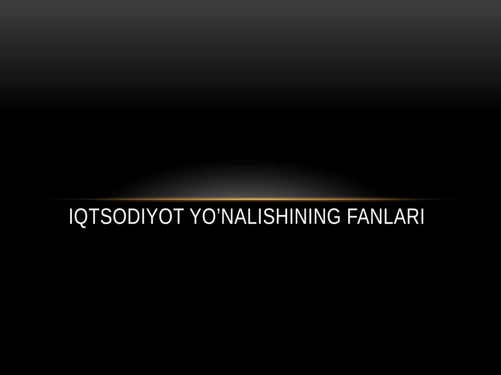 Iqtisodiyot Nazariyasi
