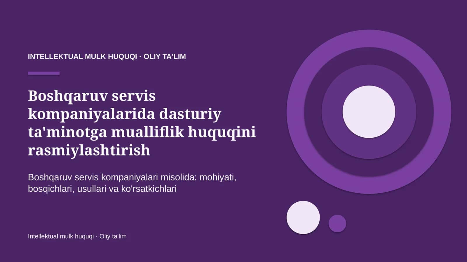 boshqaruv servis kompaniyalarida dasturiy ta'minotga mualliflik huquqini rasmiylashtirish 7088