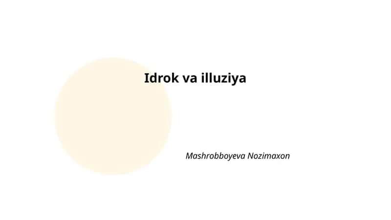 Idrok va illuziya