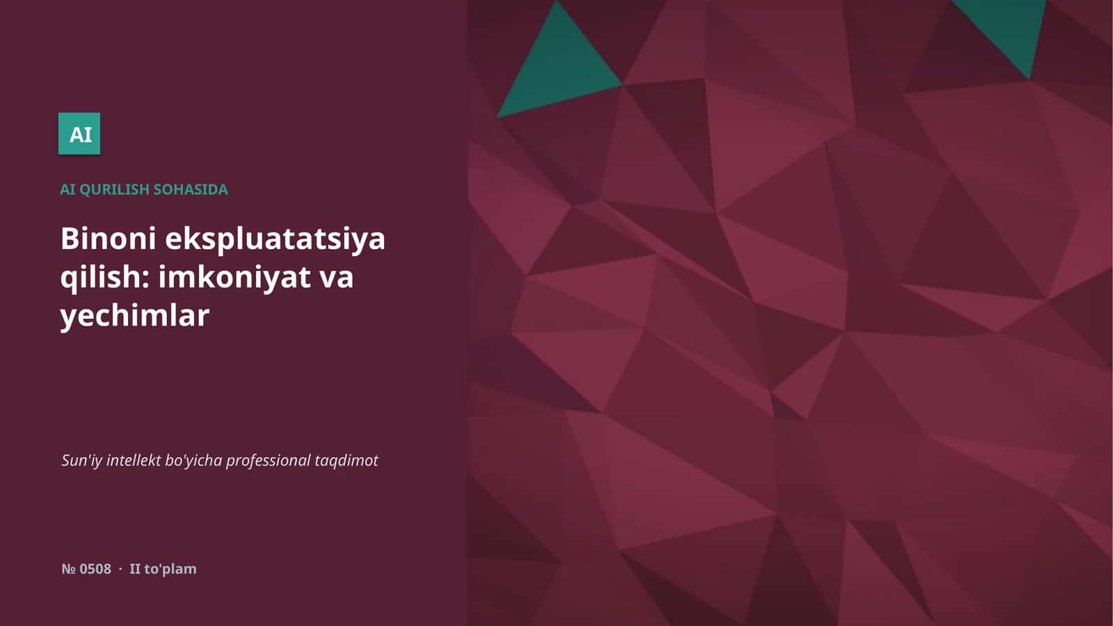Sun'iy intellekt bo'yicha professional taqdimot