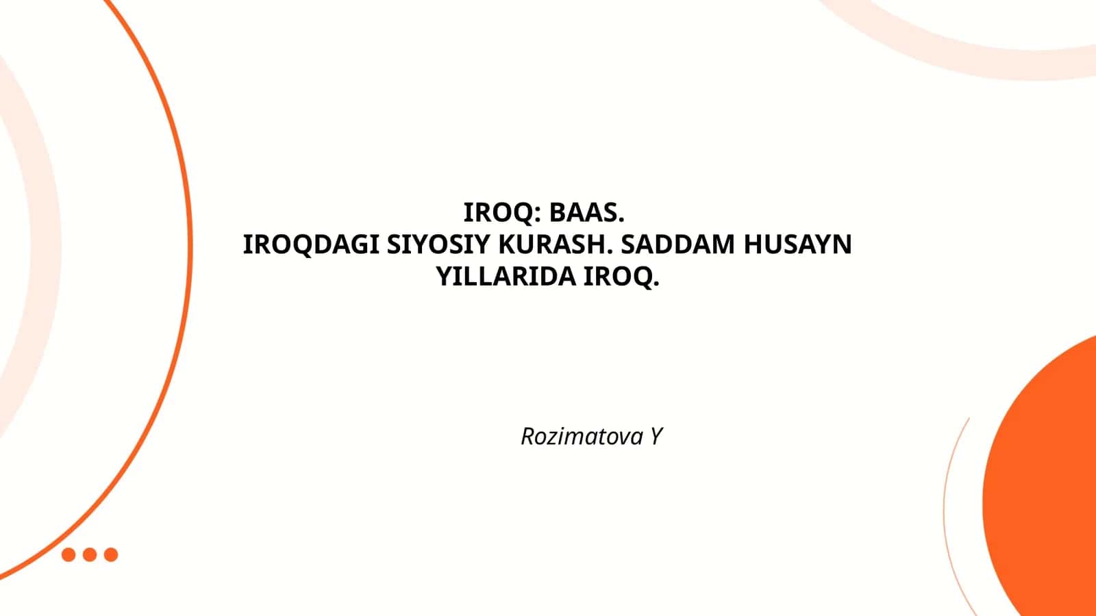 IROQDAGI SIYOSIY KURASH