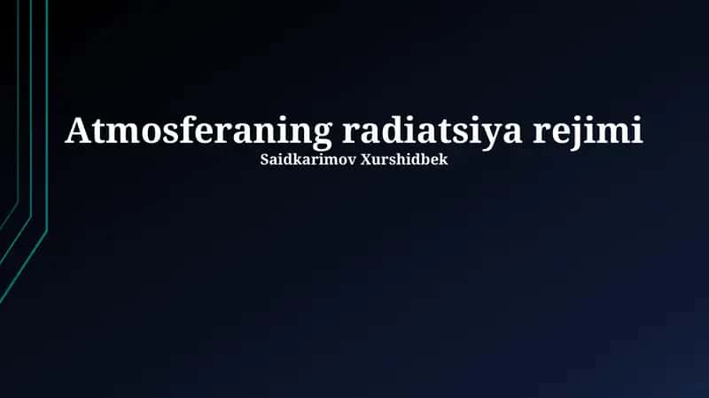 Atmosferaning radiatsiya rejimi