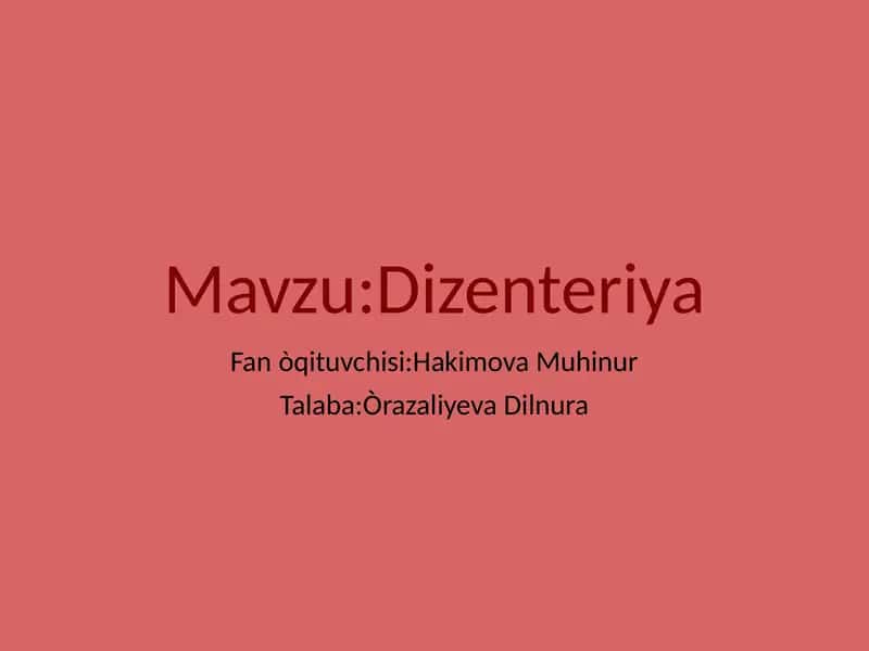 Dizenteriya