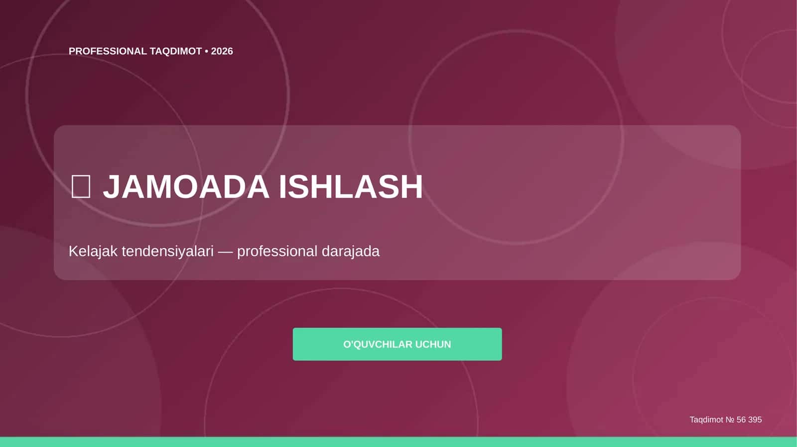 Jamoada ishlash: kelajak tendensiyalari (professional darajada) [o'quvchilar uchun]