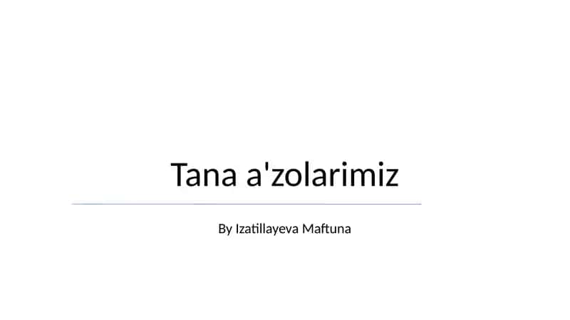 Tana a'zolarimiz