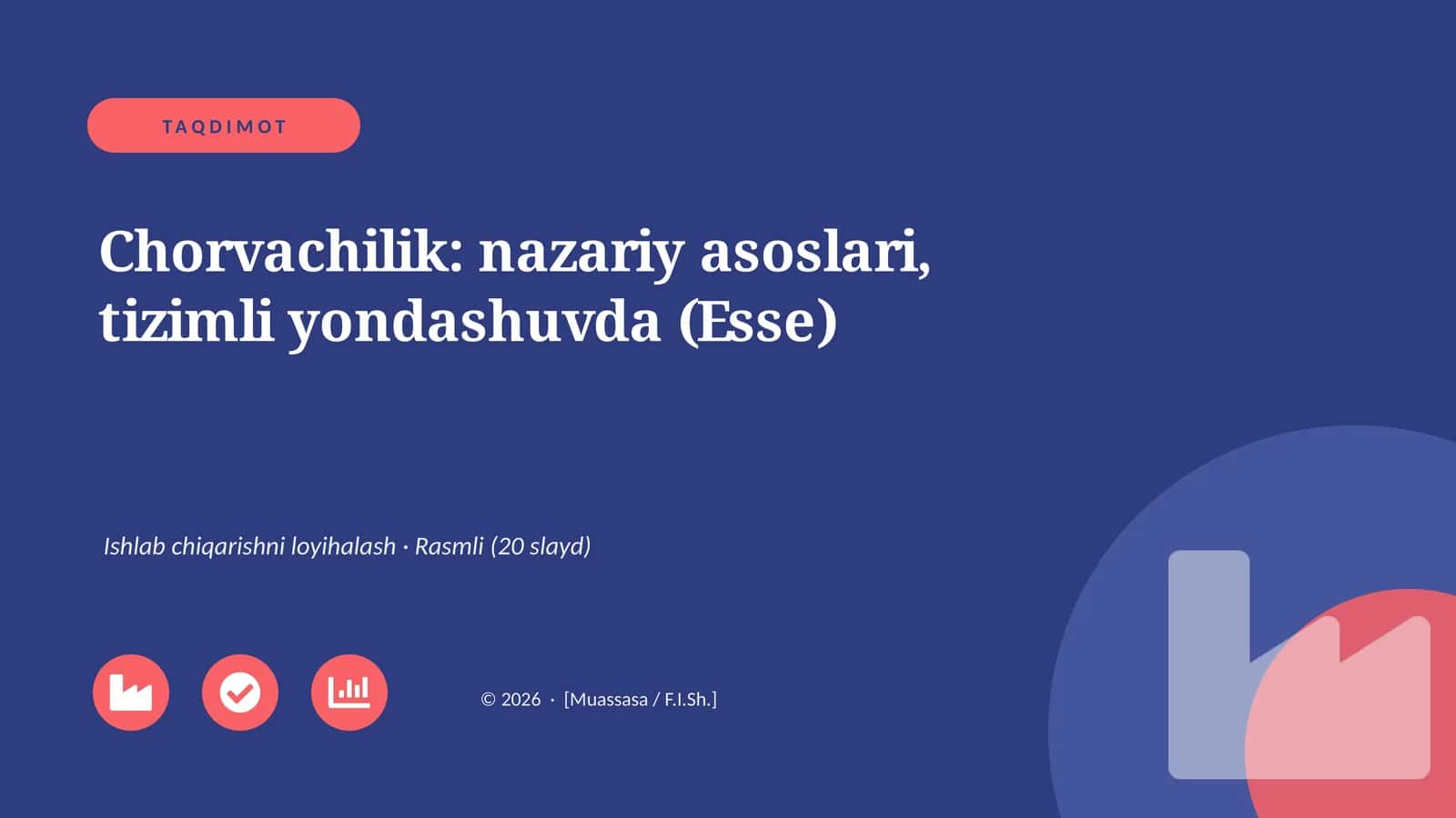 Chorvachilik: nazariy asoslari, tizimli yondashuvda (Esse)