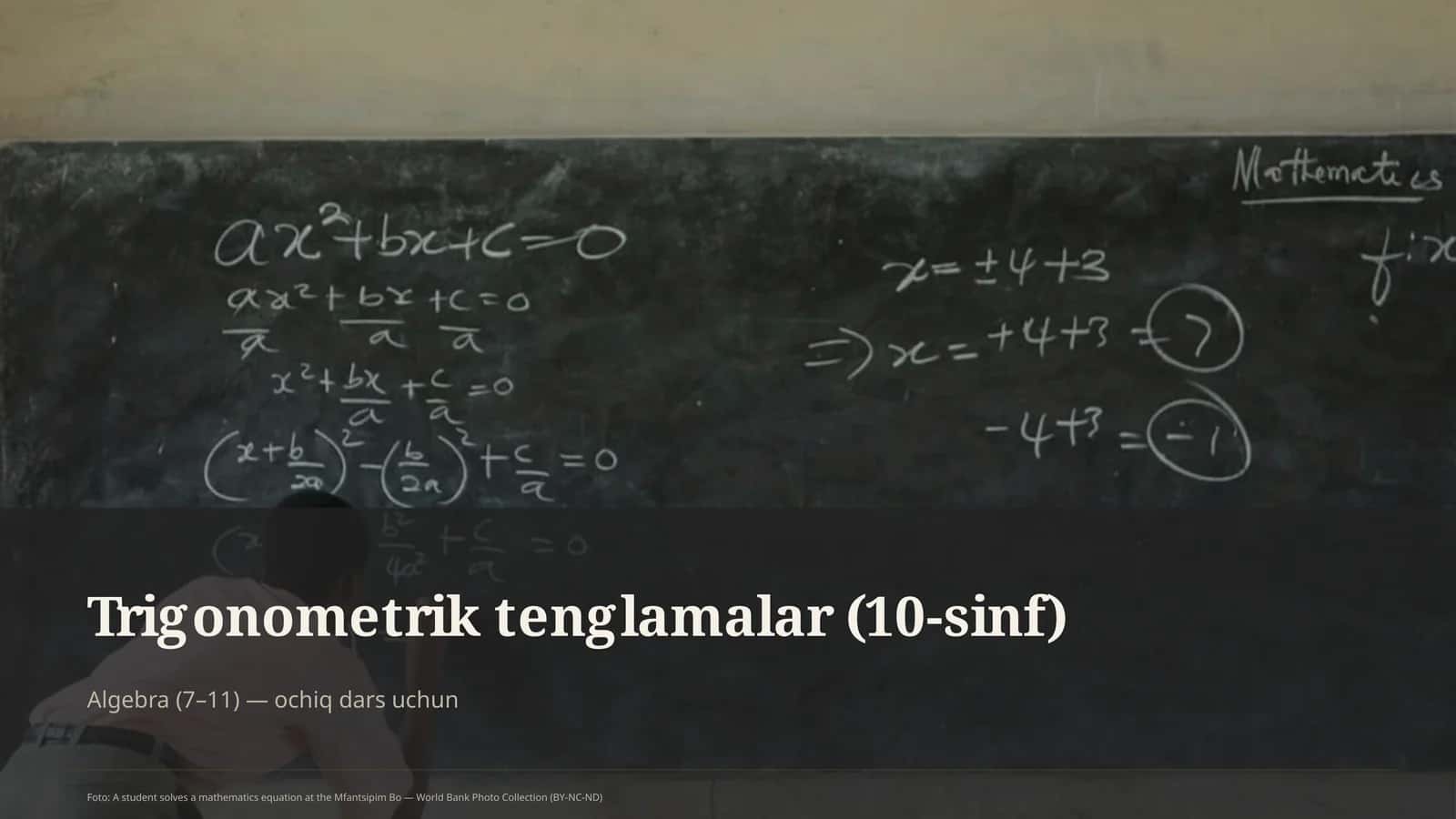 Trigonometrik tenglamalar (10-sinf)