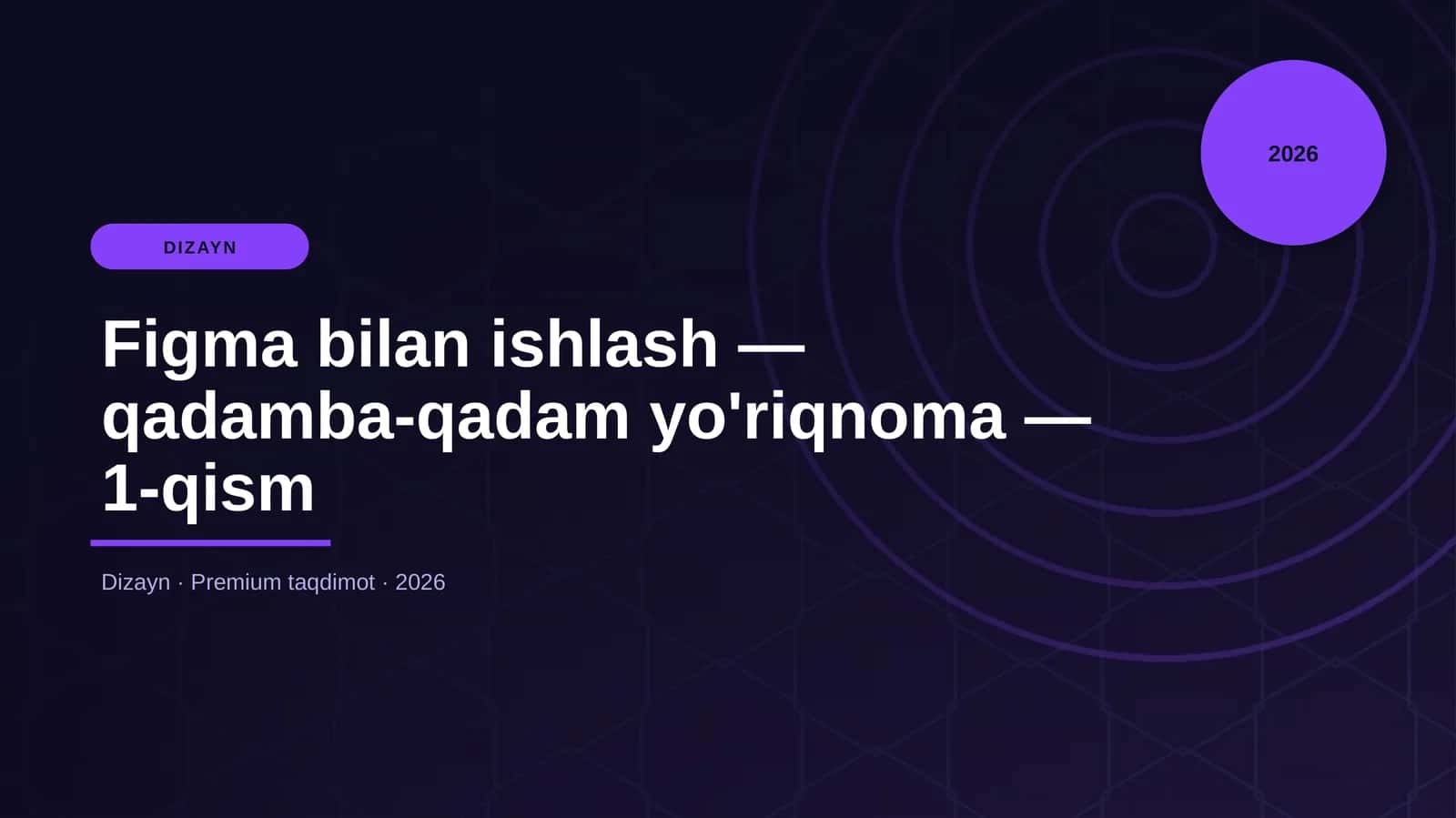 Figma bilan ishlash — qadamba-qadam yo'riqnoma — 1-qism