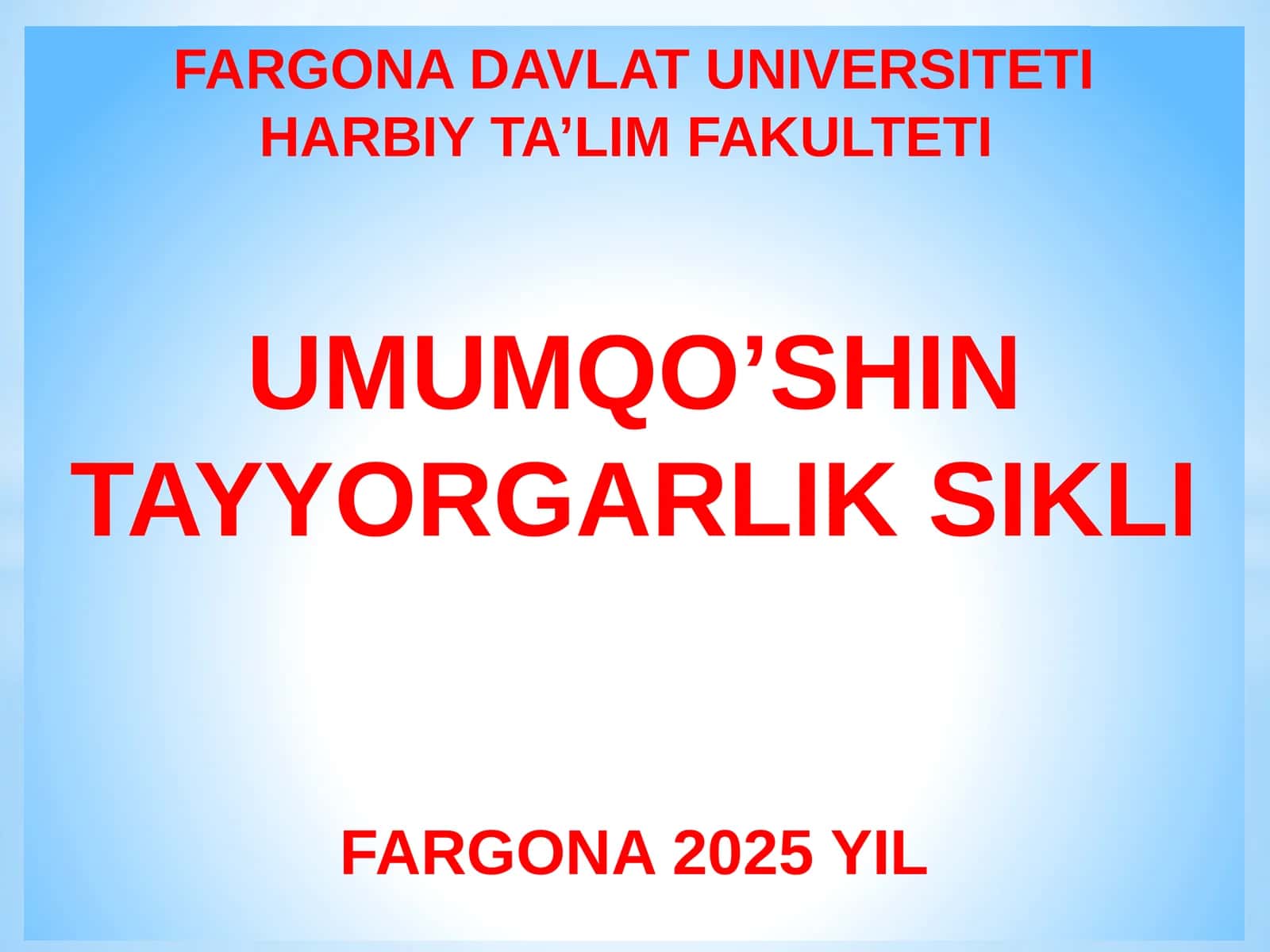 Harbiy xizmatchining umumqo‘shin jangidagi yakka tartibda harakatlari