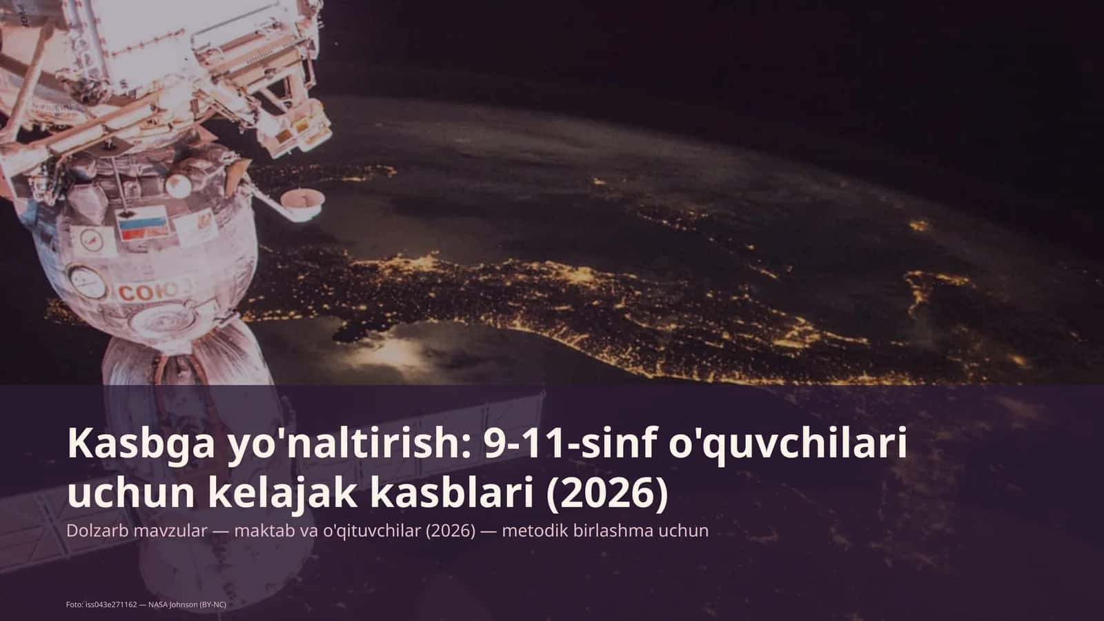 Kasbga yo'naltirish: 9-11-sinf o'quvchilari uchun kelajak kasblari (2026)