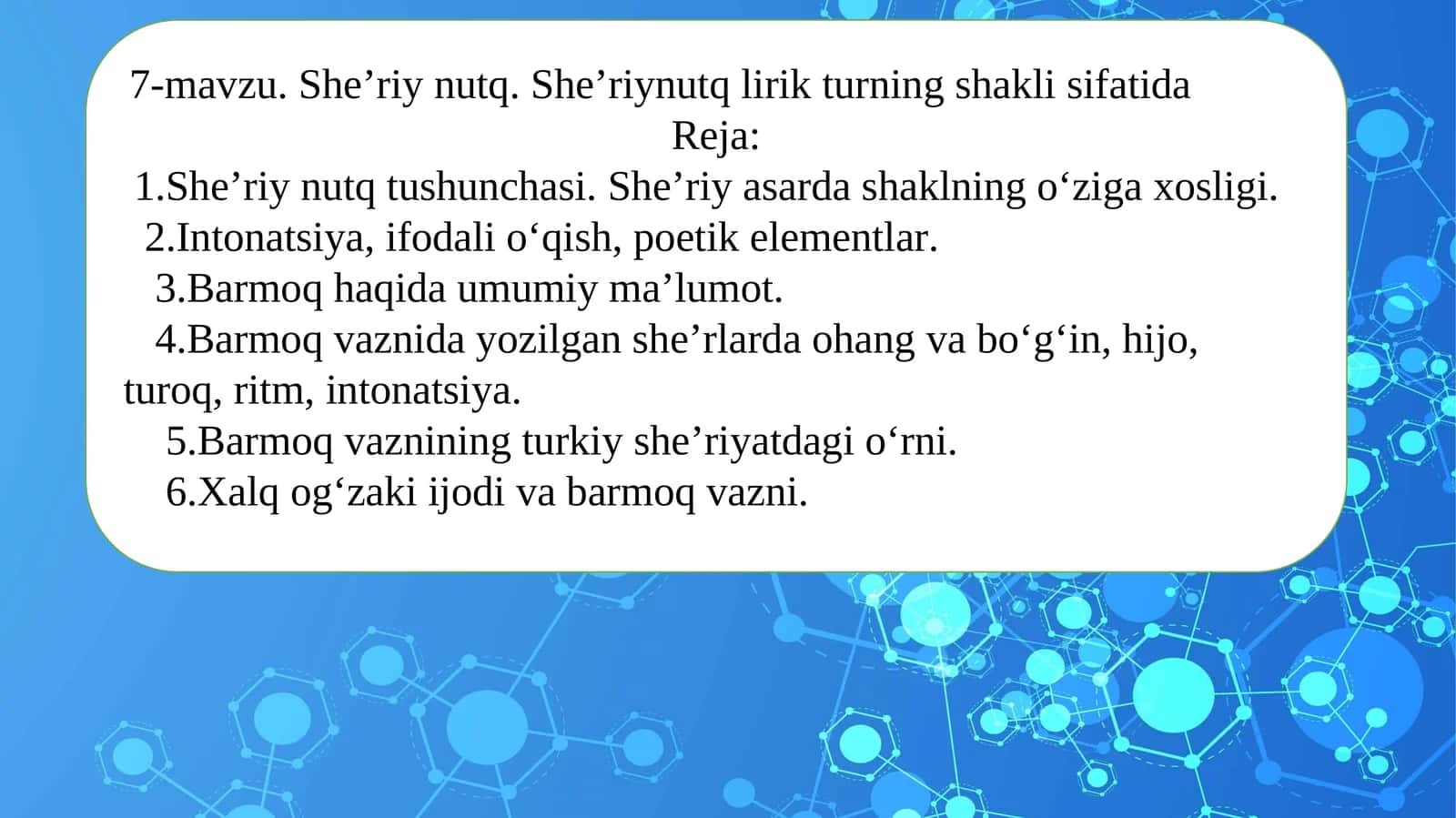 She’riynutq. She’riynutq lirik turning shakli sifatida