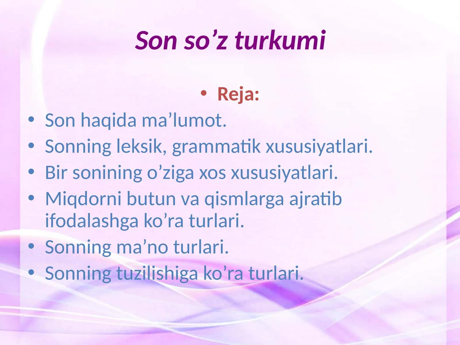 Son so’z turkumi