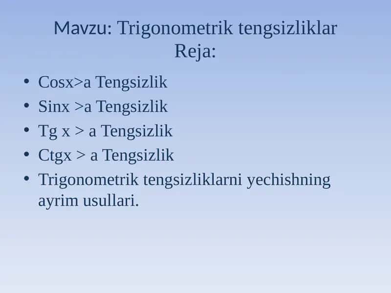 Trigonometrik tengsizliklar