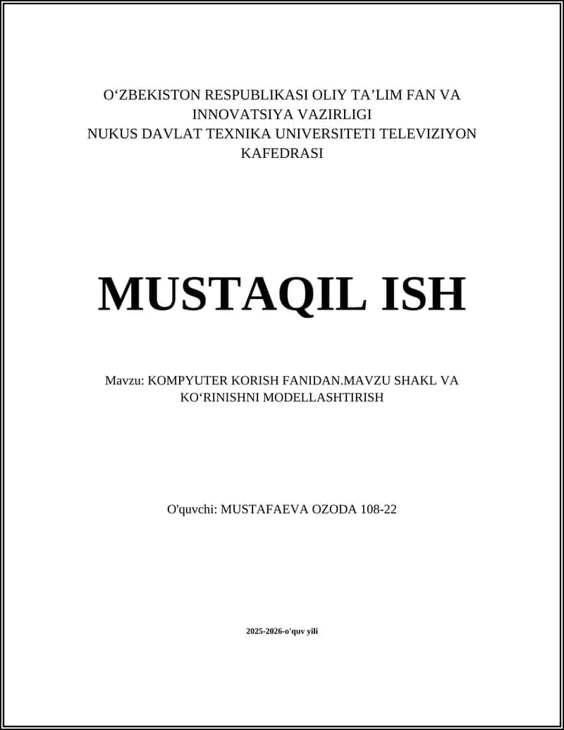 KOMPYUTER KORISH FANIDAN