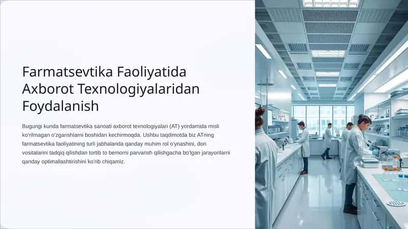 Farmatsevtika faoliyatida axborot texnologiyalaridan foydalanish