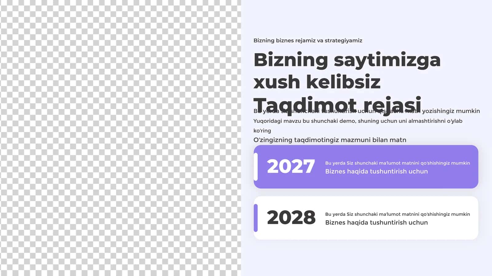 Zamonaviy Biznes Loyiha Rejasi Taqdimoti (12 Slayd)