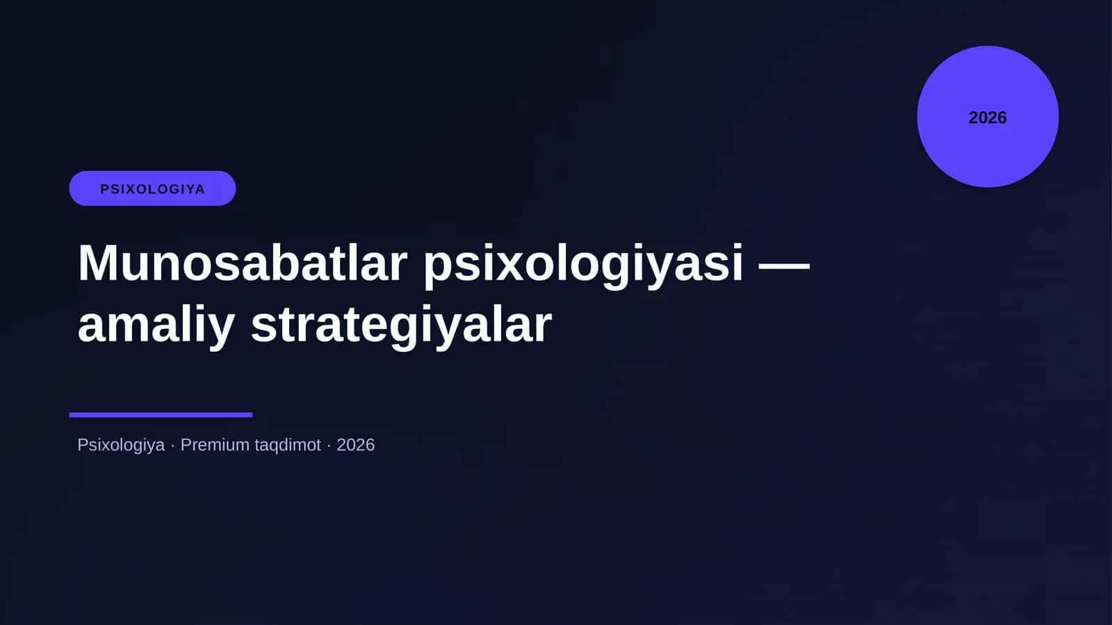 Munosabatlar psixologiyasi — amaliy strategiyalar