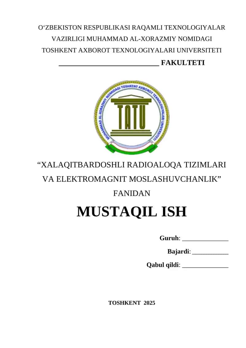 Interferentsiya manbalari sifatida radio uzatuvchi qurilmalarni o‘rganish