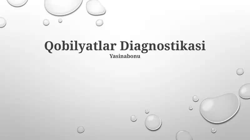 Qobilyatlar Diagnostikasi