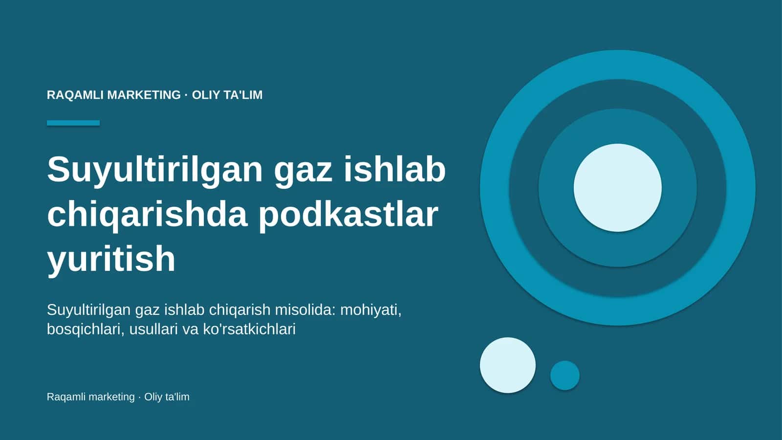 Suyultirilgan gaz ishlab chiqarishda podkastlar yuritish
