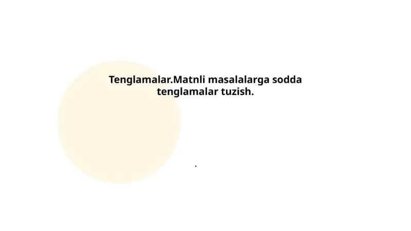 Tenglamalar