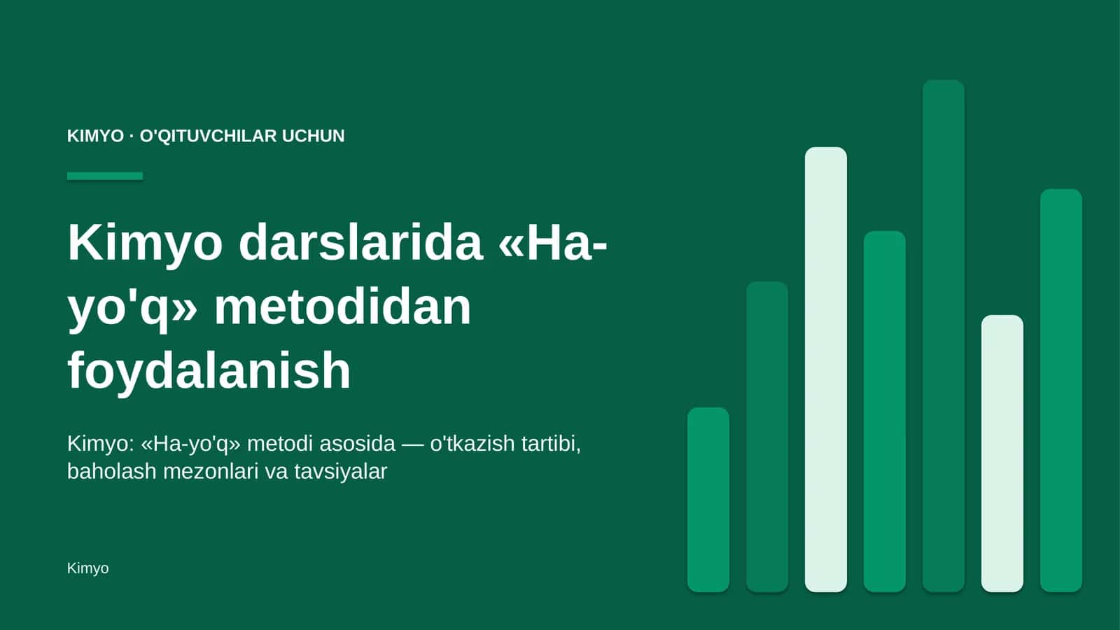 kimyo darslarida ha yo'q metodidan foydalanish 9890