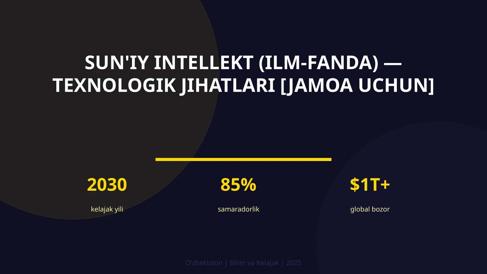 SUN'IY INTELLEKT (ILM-FANDA) — TEXNOLOGIK JIHATLARI [JAMOA UCHUN]