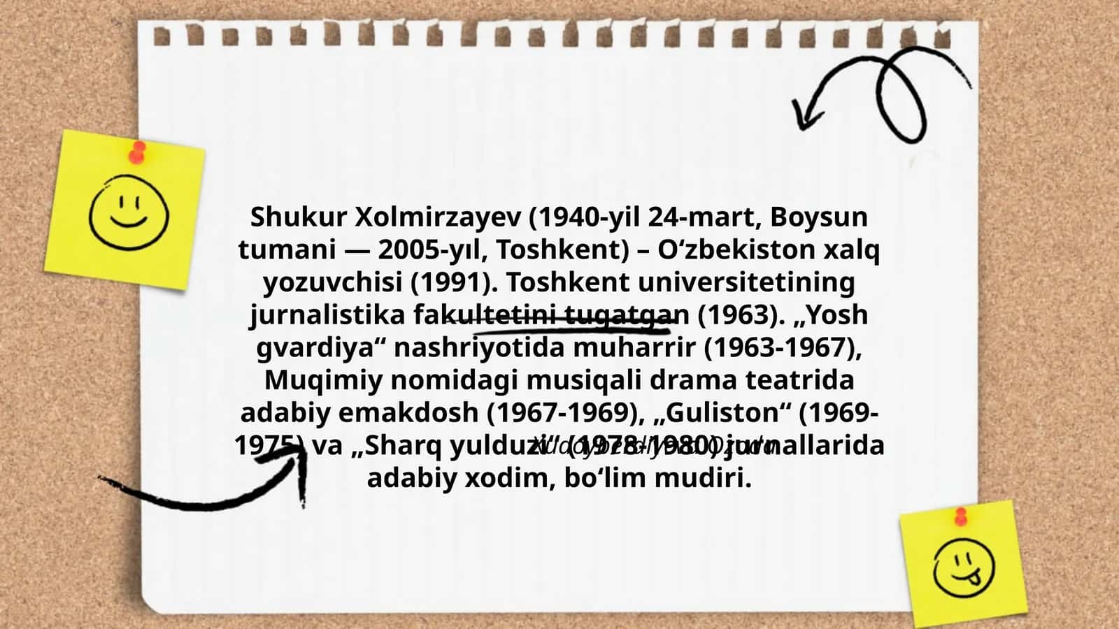 Shukur Xolmirzayev hayoti va ijodi