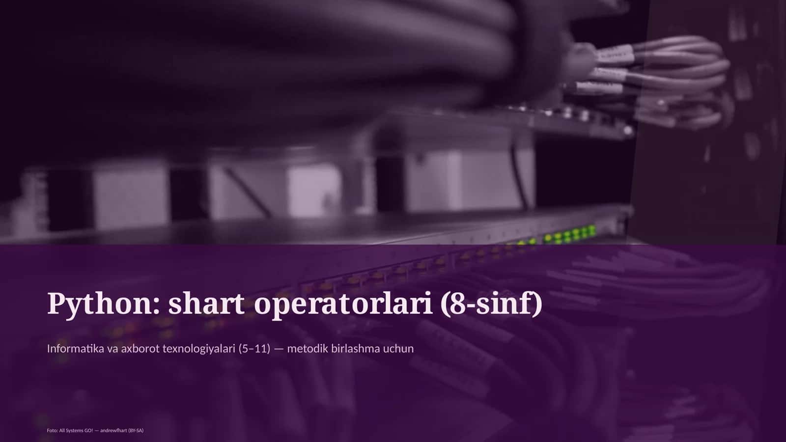 Python: shart operatorlari (8-sinf)