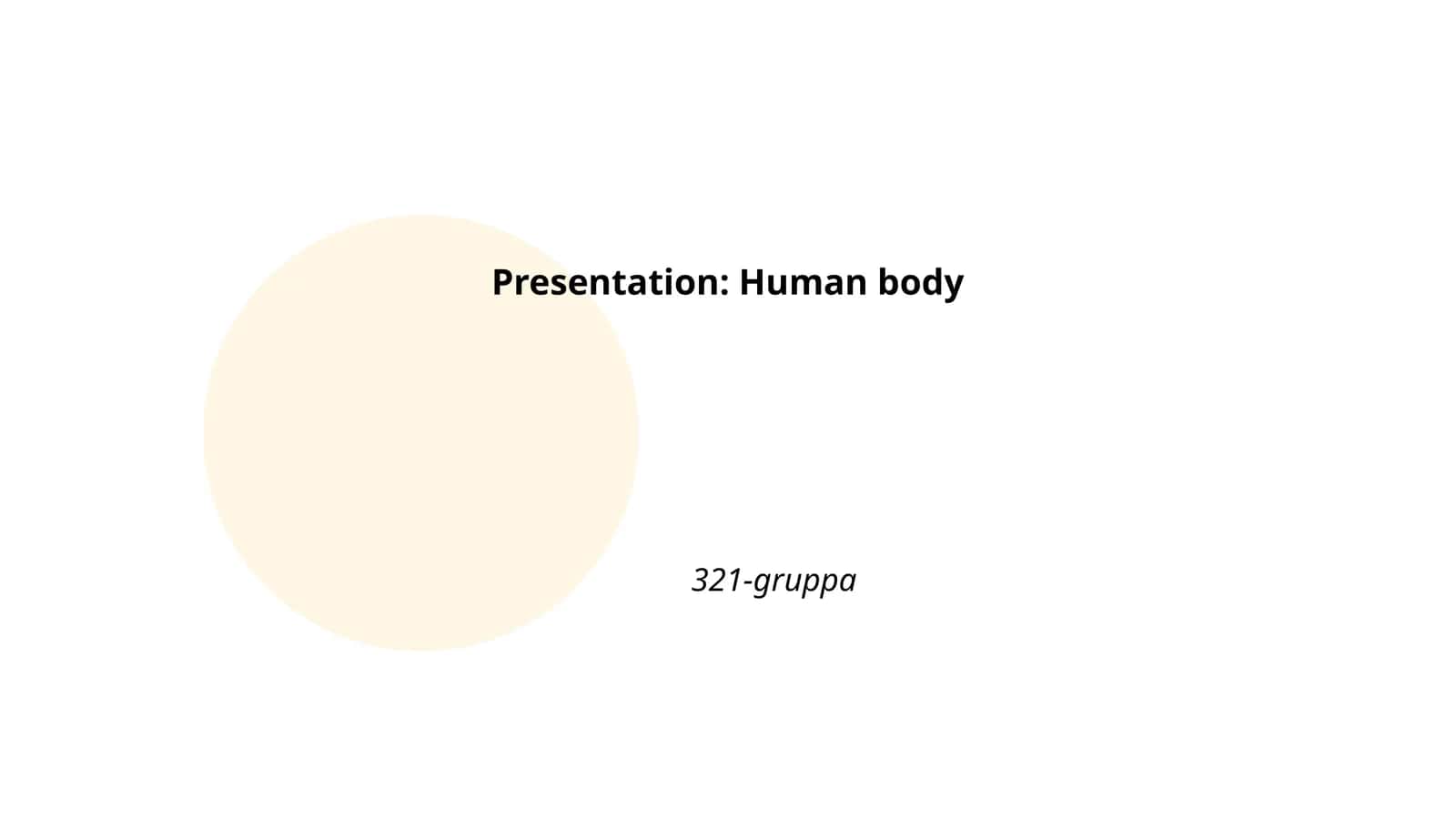 Presentation: Human body