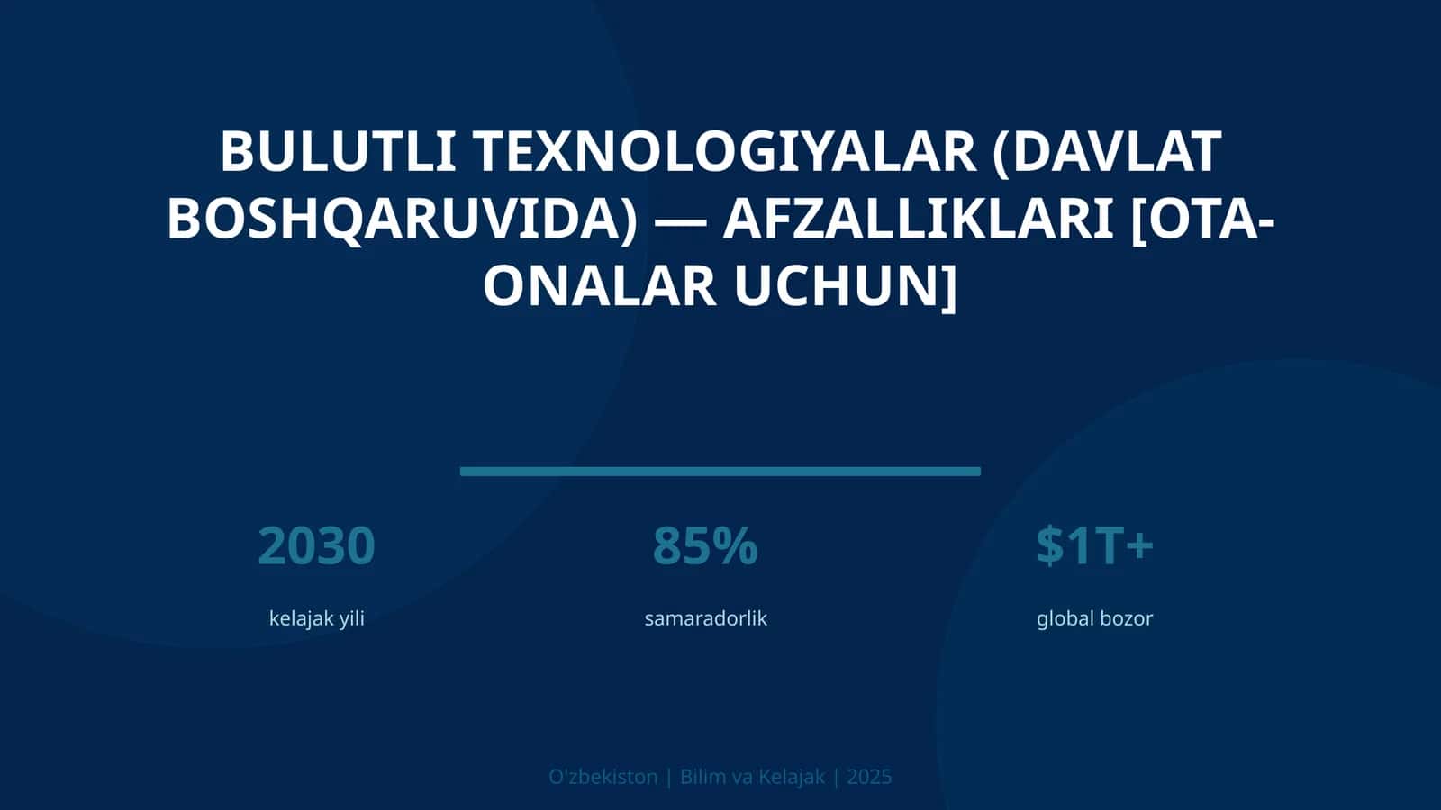 Bulutli texnologiyalar (davlat boshqaruvida) — afzalliklari [ota-onalar uchun]