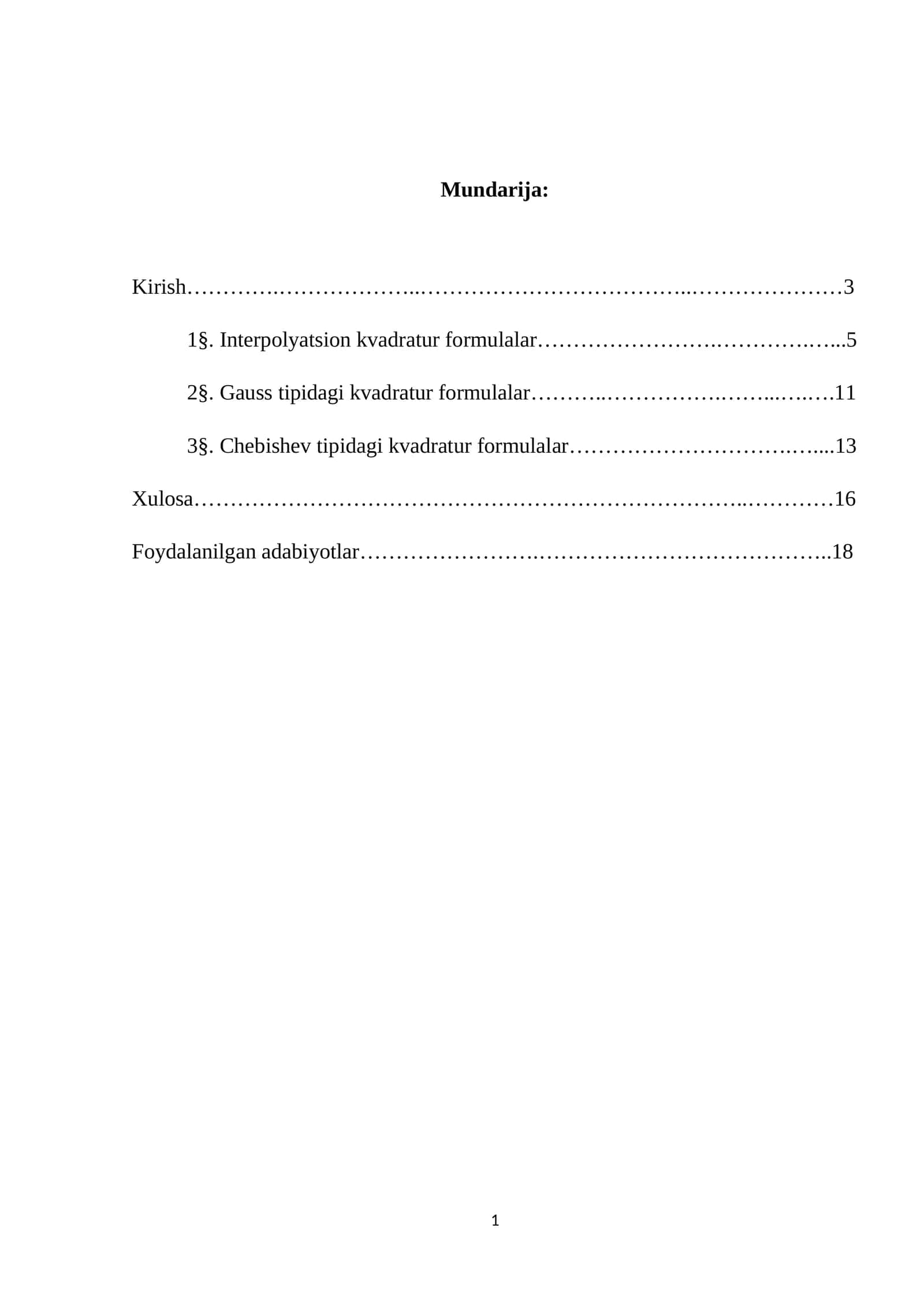 Interpolyatsion kvadratur formulalar