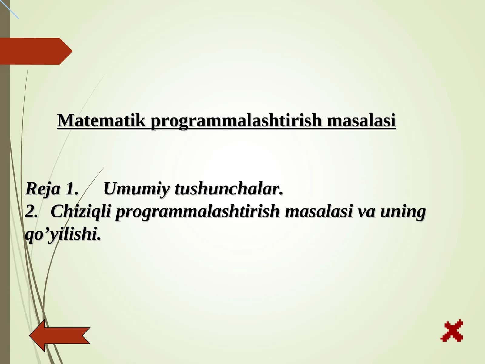 Matematik programmalashtirish masalasi