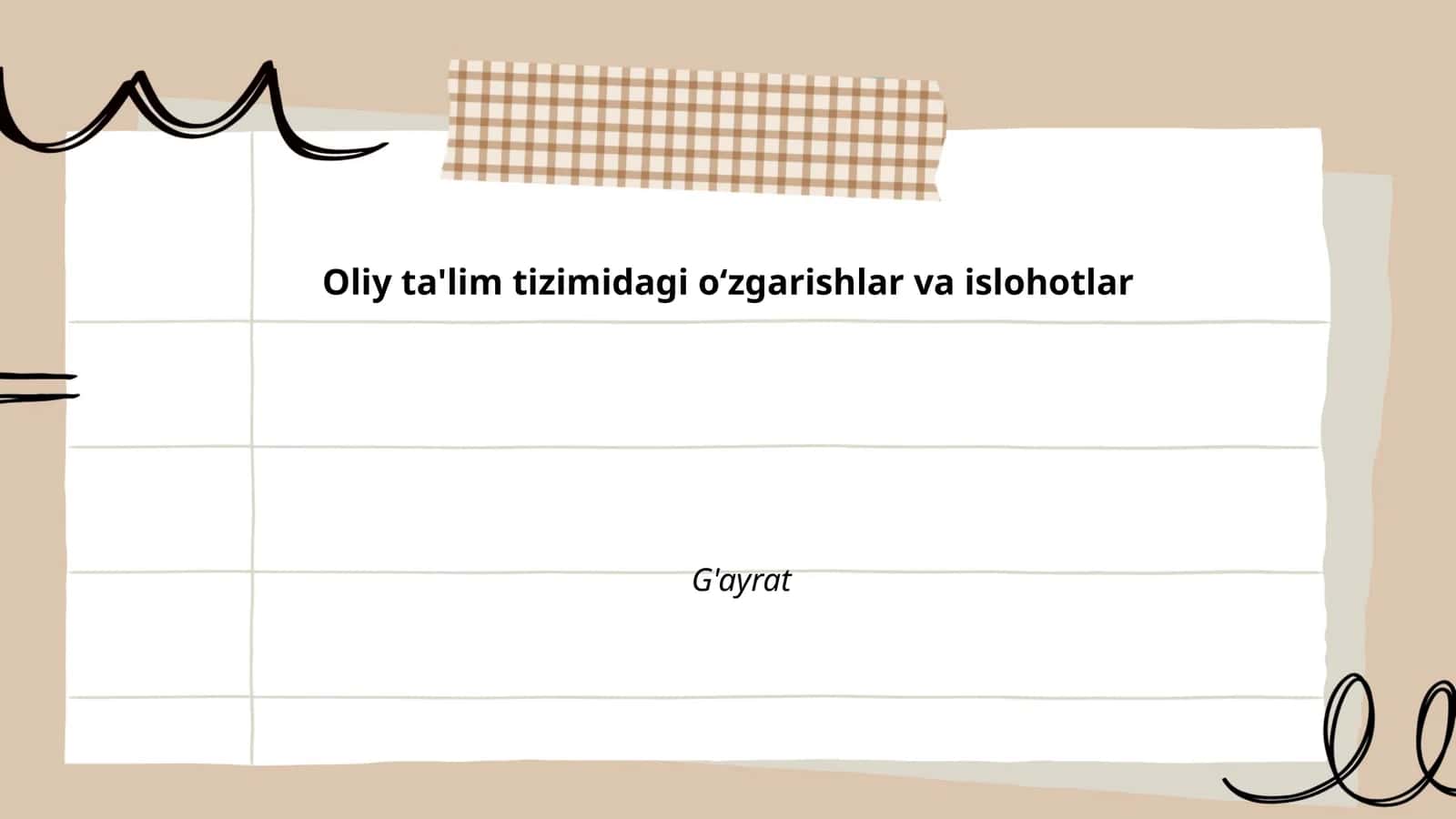 Oliy ta'lim tizimidagi o‘zgarishlar va islohotlar