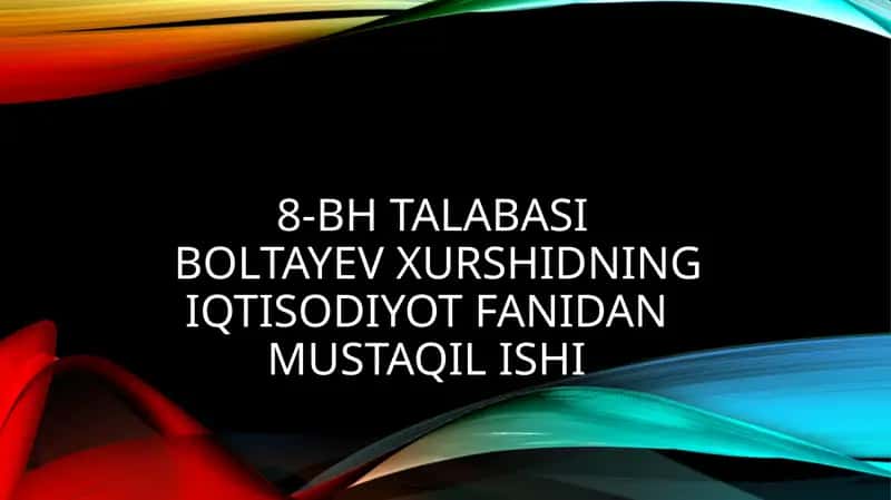 Moliyaning ahamiyati va moliya TIZIMi