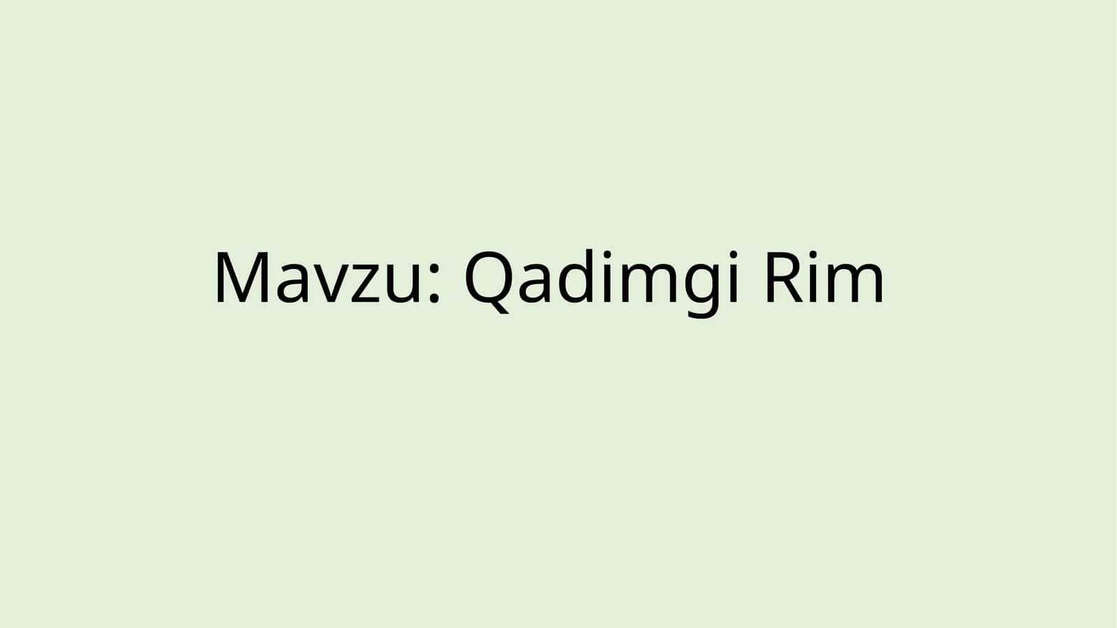 Qadimgi Rim
