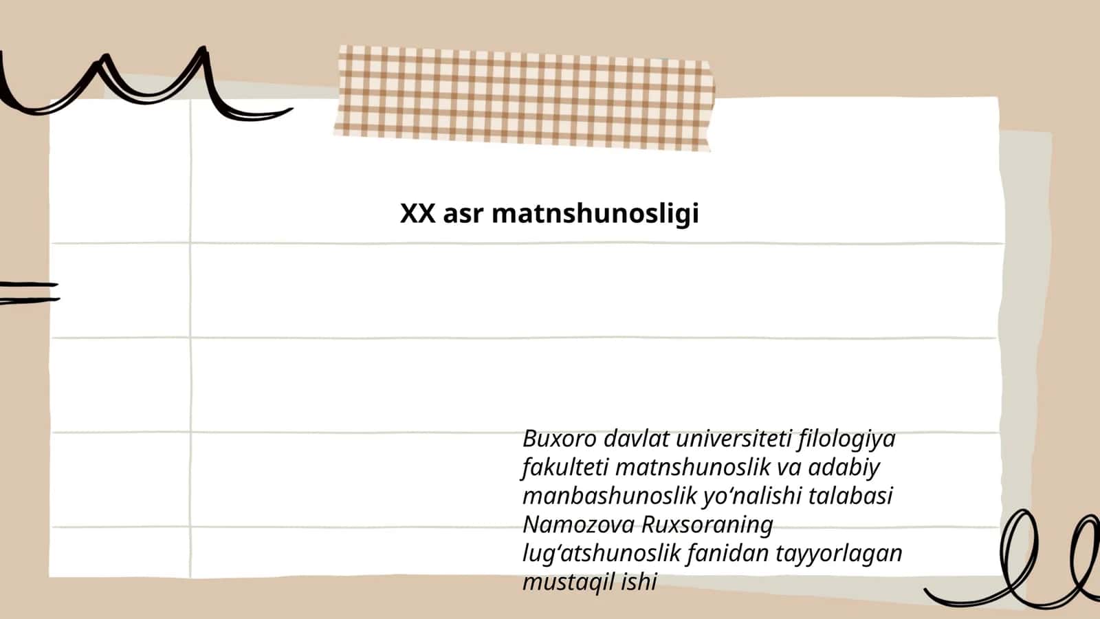 Lugʻatshunoslik fanidan tayyorlagan mustaqil ish