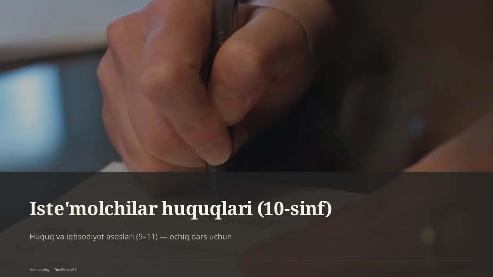 Iste'molchilar huquqlari (10-sinf)