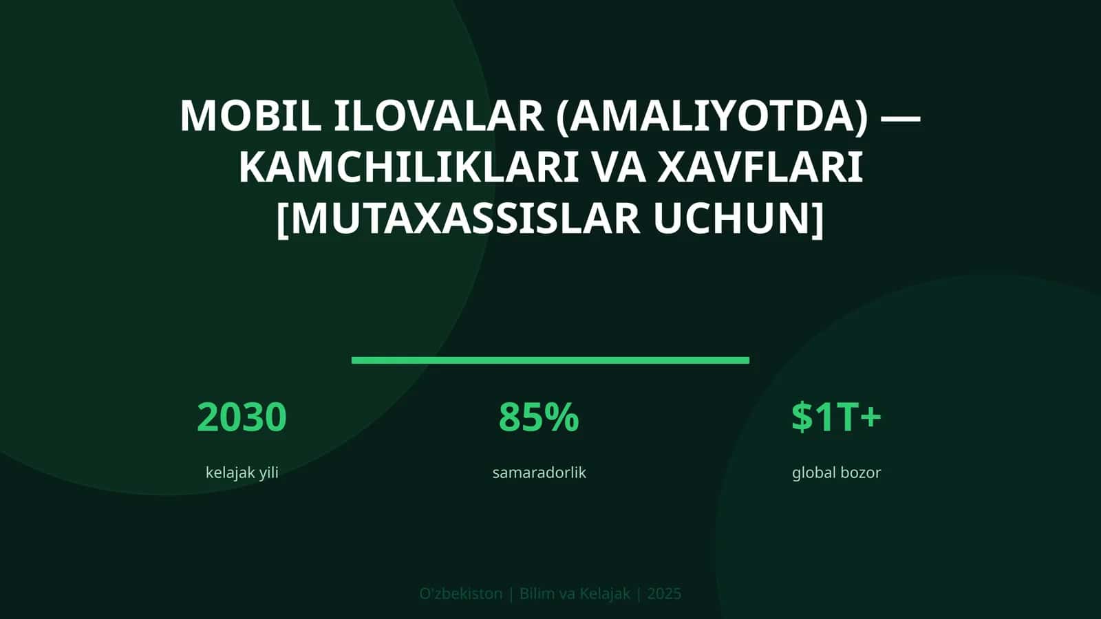 MOBIL ILOVALAR (AMALIYOTDA) — KAMCHILIKLARI VA XAVFLARI [MUTAXASSISLAR UCHUN]