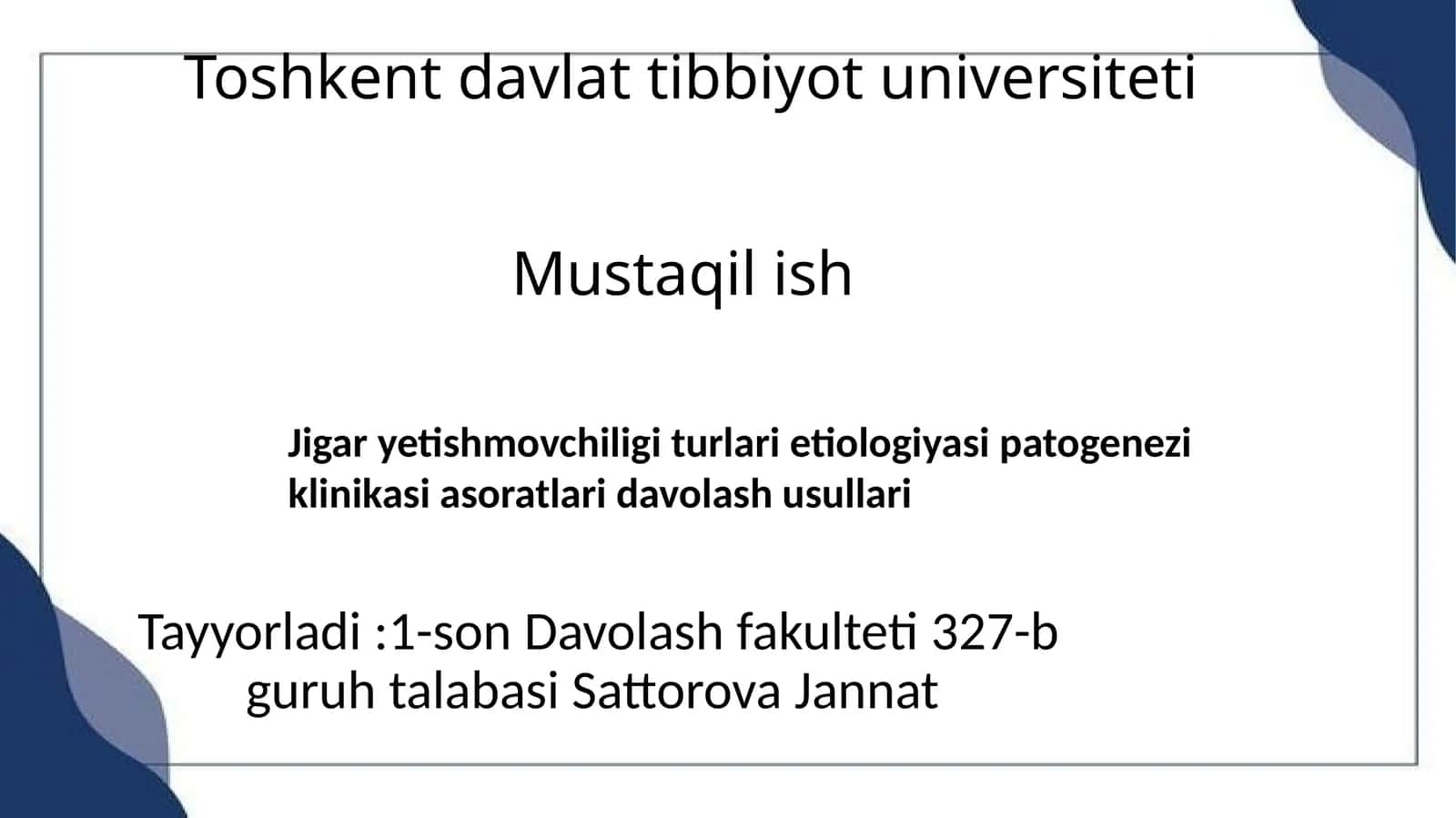 Jigar yetishmovchiligi turlari etiologiyasi patogenezi klinikasi asoratlari davolash usullari