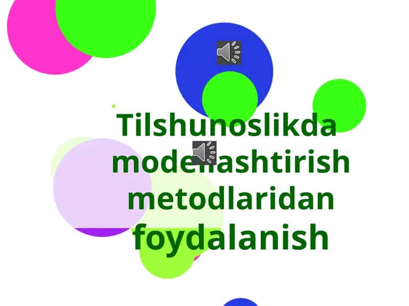 Tilshunoslik damodellashtirish metodlari