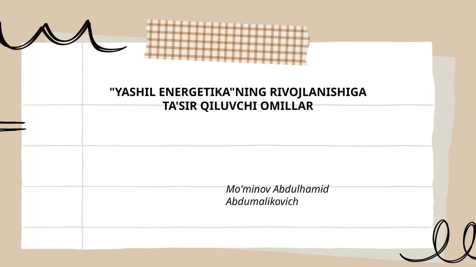 YASHIL ENERGETIKA