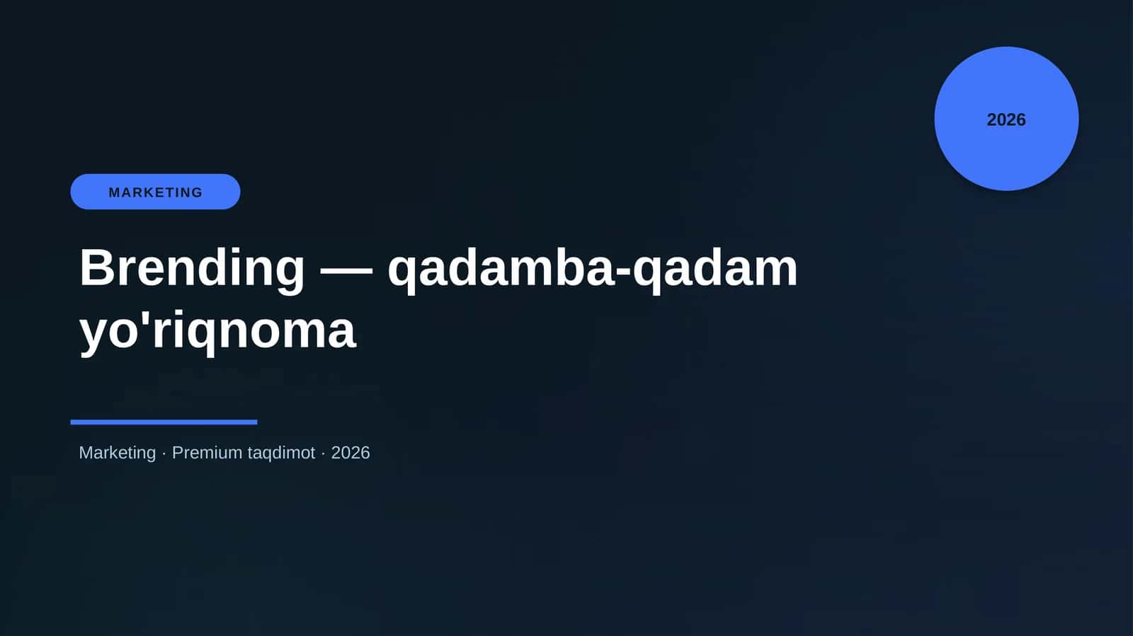 Brending — qadamba-qadam yo'riqnoma