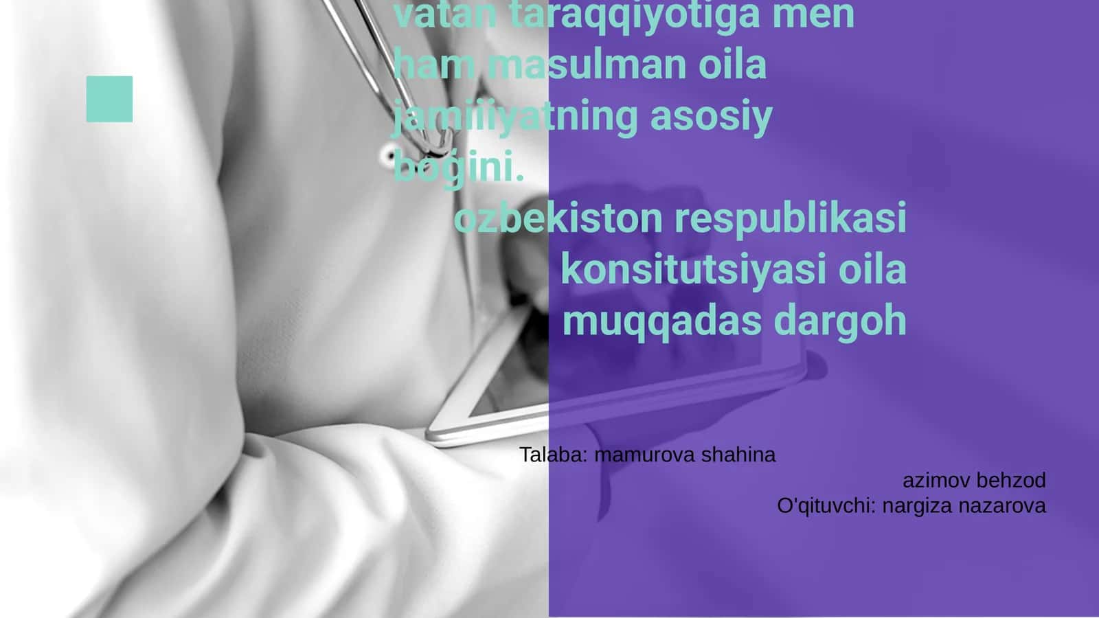 Vatan Taraqqiyotida Oilaning Rolini O'rgatish