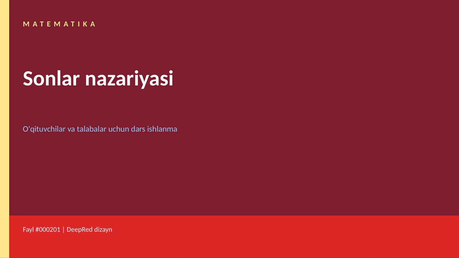 Matematika - Sonlar nazariyasi