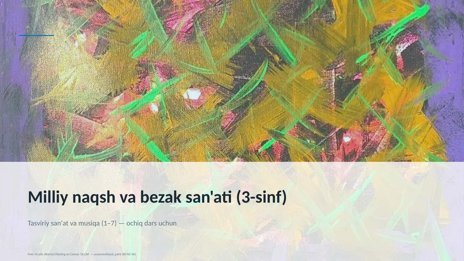 Milliy naqsh va bezak san'ati (3-sinf)